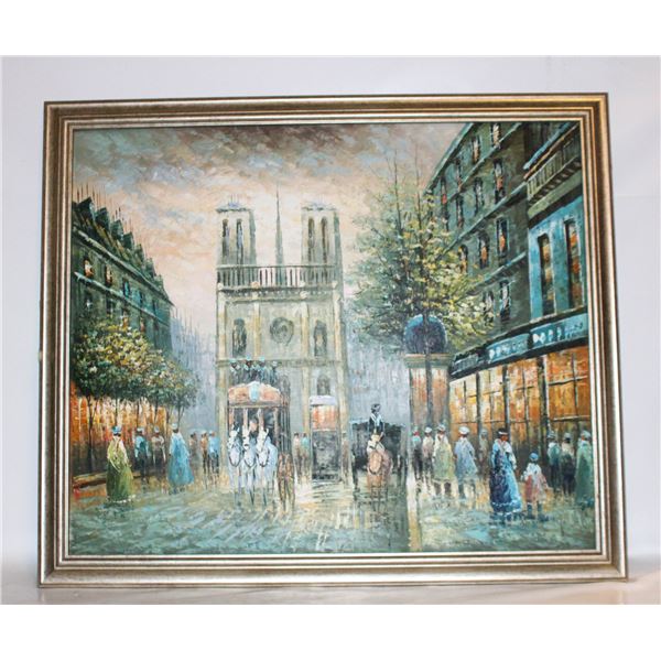 VINTAGE SIGNED OIL ON CANVAS OF