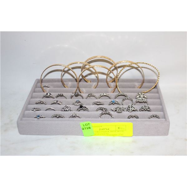 JEWELRY ORGANIZER TRAY WITH RINGS AND BANGLES