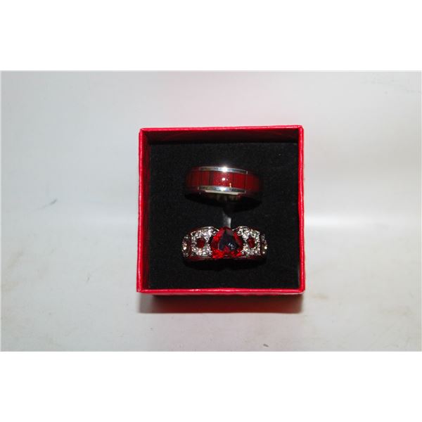 NEW 2PCS/SET RING SET SZ9