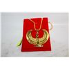 Image 1 : NEW GOLD TONED ISIS WINGED NECKLACE, EGYPTIAN