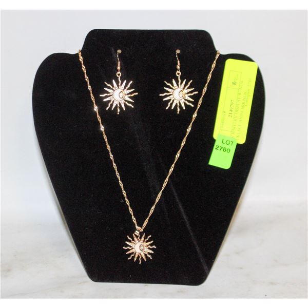 NEW JEWELRY DISPLAY W/ NEW NECKLACE AND EARRINGS