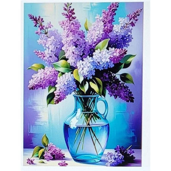 17)  DIAMOND PAINTING LILAC BOUQUET IN