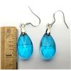 Image 1 : 13)   FACETTED TOPAZ BLUE CRYSTAL DROP