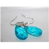 Image 2 : 13)   FACETTED TOPAZ BLUE CRYSTAL DROP