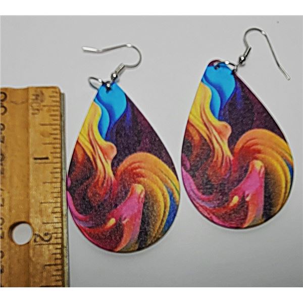 11)  PEAR SHAPED MULTI-COLORED DROP