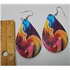 Image 1 : 11)  PEAR SHAPED MULTI-COLORED DROP