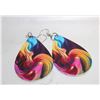 Image 2 : 11)  PEAR SHAPED MULTI-COLORED DROP
