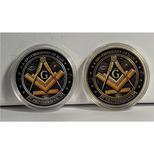 29)  LOT OF 2 FREE MASON'S ENCAPSULATED