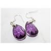 Image 2 : 12)  FACETTED AMETHYST PURPLE CRYSTAL DROP