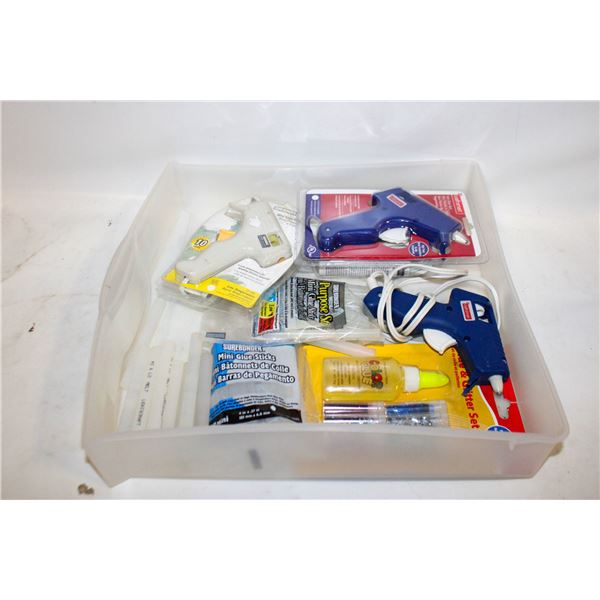 24 – THREE MINI GLUE GUNS (TWO NEW IN BOX),