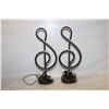 Image 1 : 2 MUSIC SIGN TABLE LAMPS TESTED WORKING