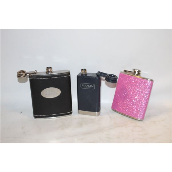 3 X LIQUOR FLASKS