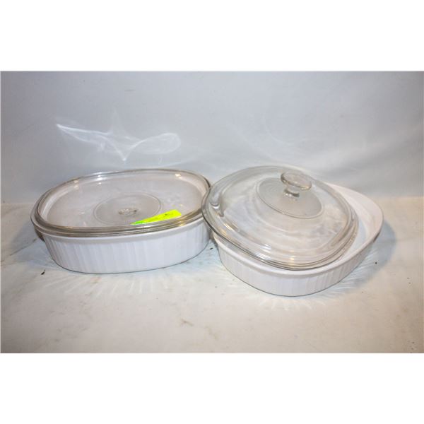 22 – TWO PYREX-STYLE CASSEROLE DISHES