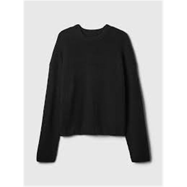 NEW GAP SHAKER CREWNECK SWEATER BLACK LARGE
