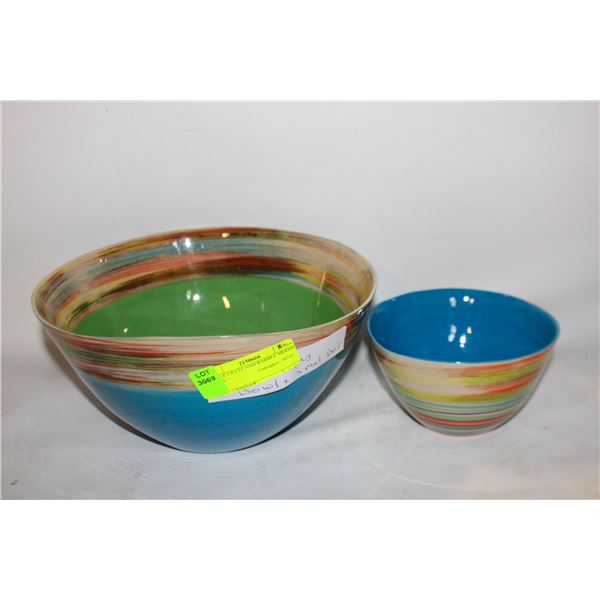 LARGE CRATE AND BARREL MIXING BOWL +