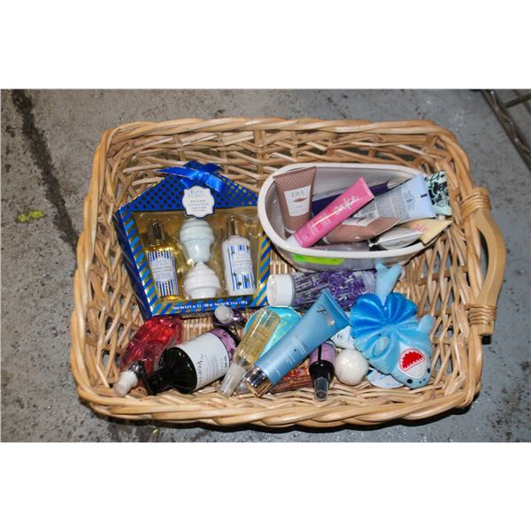 30+ PIECES BATH SOAPS, LOTIONS, SPRAYS IN