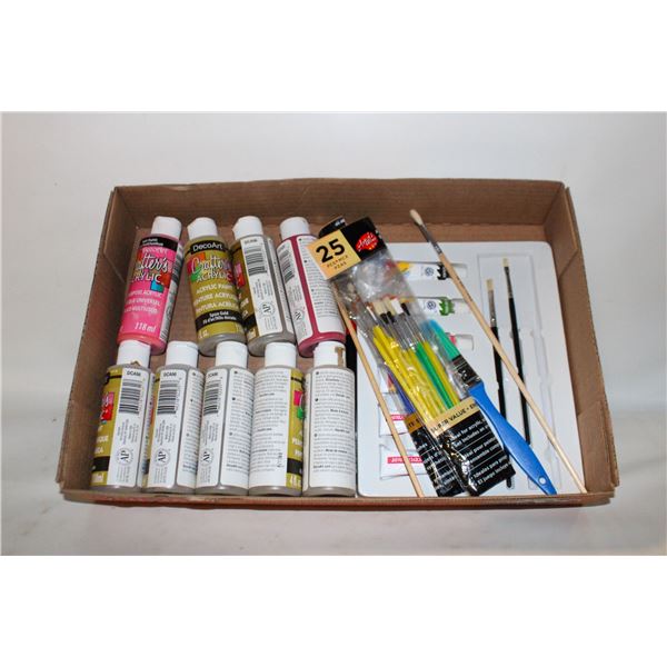 CRAFT SUPPLIES ACRYLIC PAINT & PAINT BRUSHES