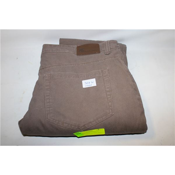 MENS 36X30 FLEECE-LINED BC CLOTHING TAUPE