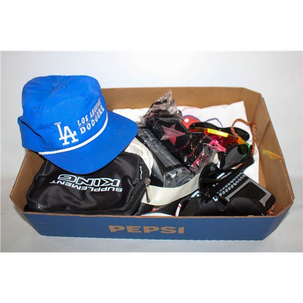 FLAT,VARIOUS HIPBAGS+DODGERS HAT, PITVIPER,