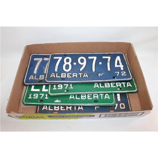 ALBERTA '70 '71 '72 LICENSE PLATES
