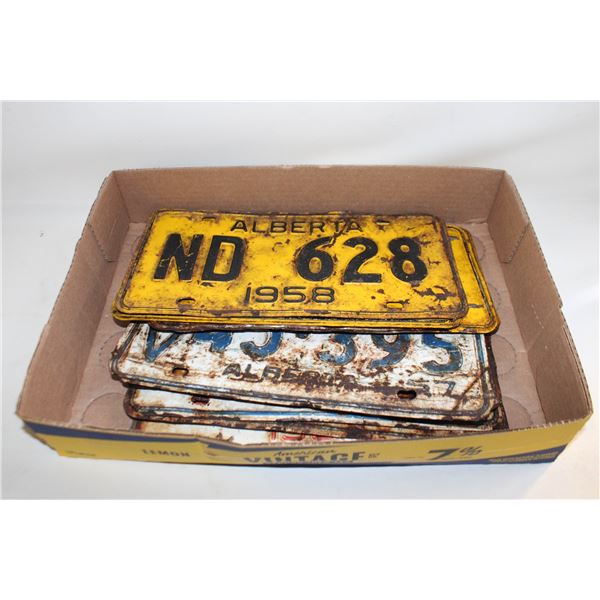ALBERTA '56 '57 '58 LICENSE PLATES