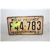 Image 1 : SASKATCHEWAN 1951 LARGE LICENSE PLATE