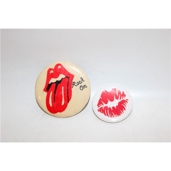 ROLLING STONES PIN BACK BUTTONS