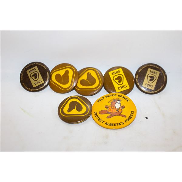 PARKS CANADA PIN BACK BUTTONS ALBERTA