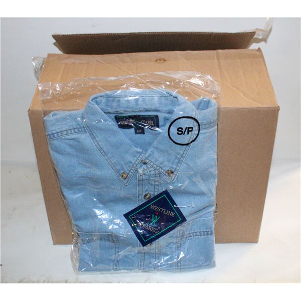 NEW MEN'S SHIRTS CASE OF 9 DENIM SIZE S