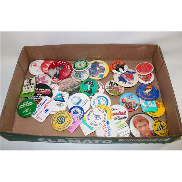 VINTAGE PIN BACK BUTTONS