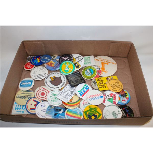 VINTAGE PIN BACK BUTTONS