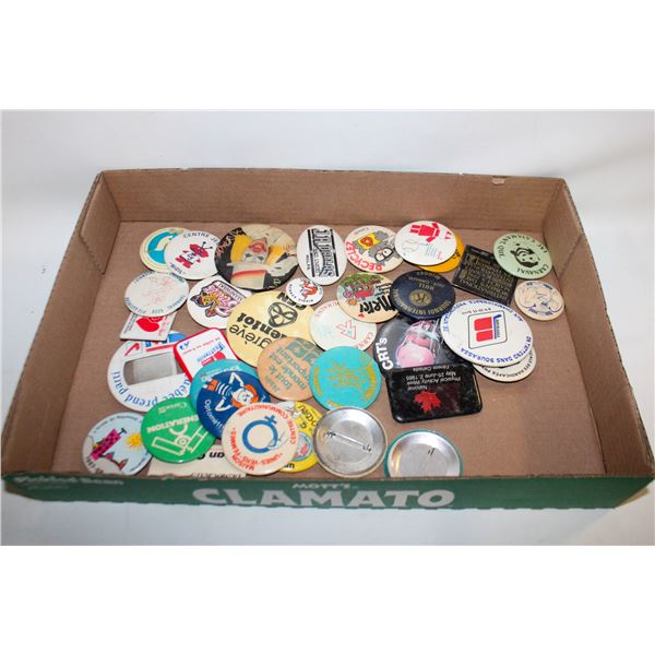 VINTAGE PIN BACK BUTTONS
