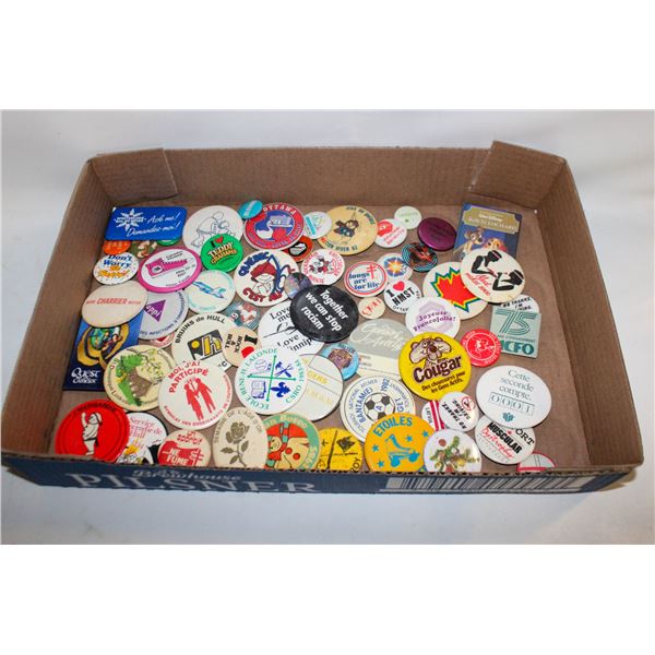 VINTAGE PIN BACK BUTTONS