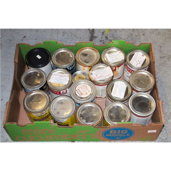 17 CANS OF ASSORTED WOOD STAINS