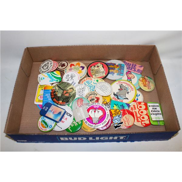 VINTAGE PIN BACK BUTTONS
