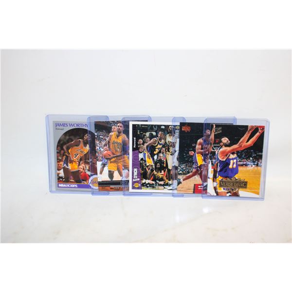 (5) LAKERS COLLECTOR BASKETBALL CARDS