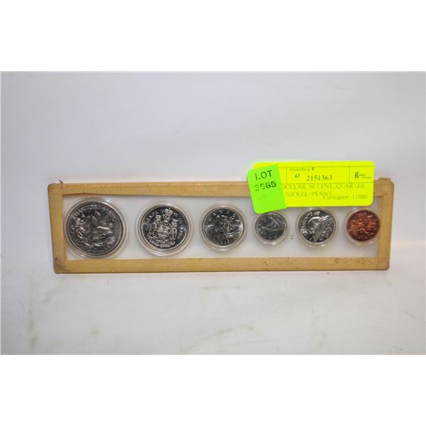 1970 DOLLAR, 50 CENT, QUARTER, DIME, NICKEL+PENNY
