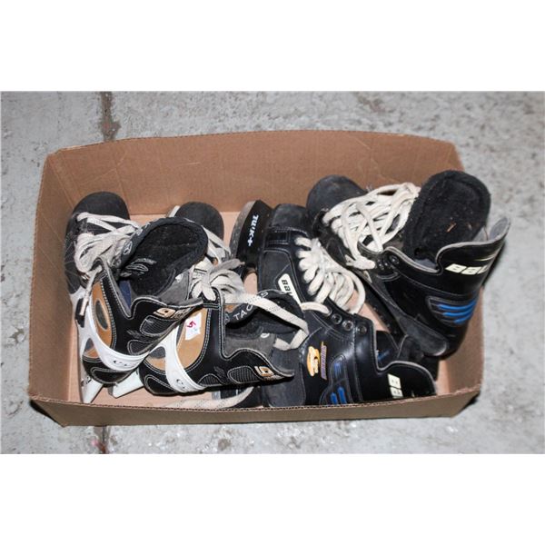 TWO PAIRS OF HOCKEY SKATES SIZE 5 CCM & 6 BAUER