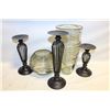Image 1 : PAIR OF SMOKED STUDIO GLASS VASES WITH