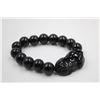 Image 1 : #208-BLACK OBSIDIAN BEAD BRACELET