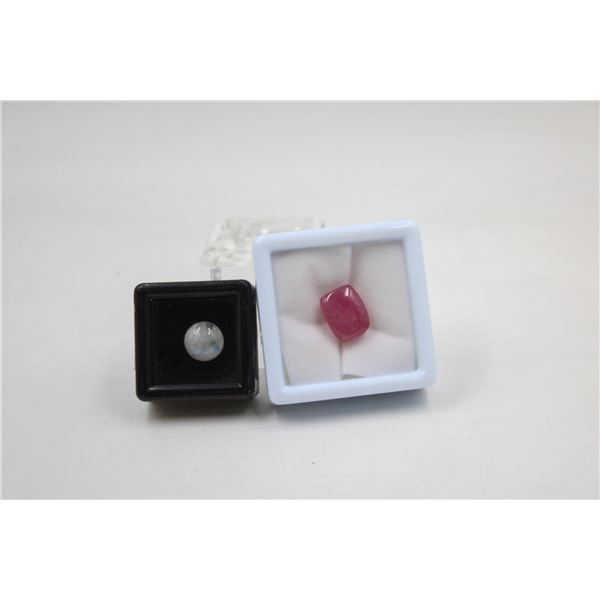 #251-NATURAL RUBY 14.15CT  & MOONSTONE 5.00CT