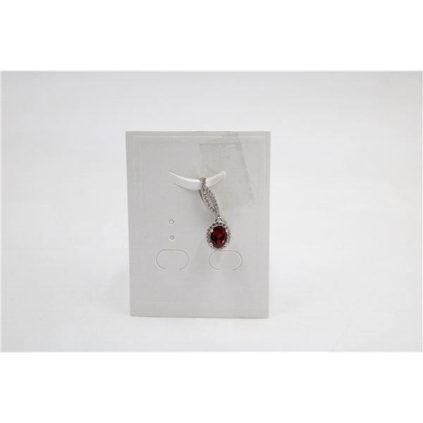 #120-NATURAL GARNET & CZ PENDANT