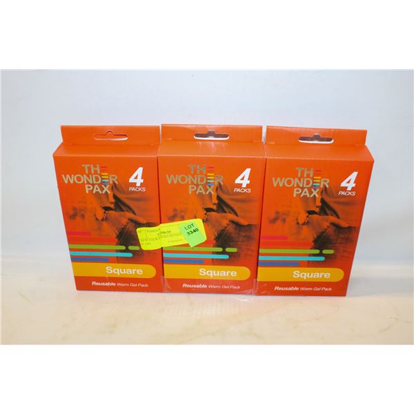 3  NEW FOUR PACKS WONDER PAX SQUARE