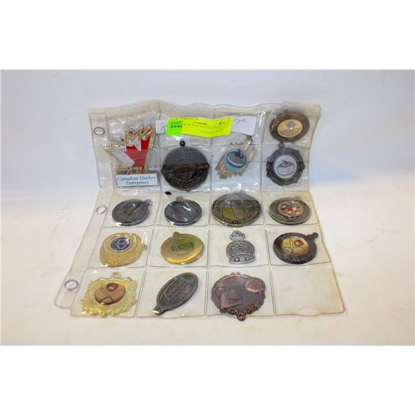SHEET OF 16 VINTAGE MEDALS
