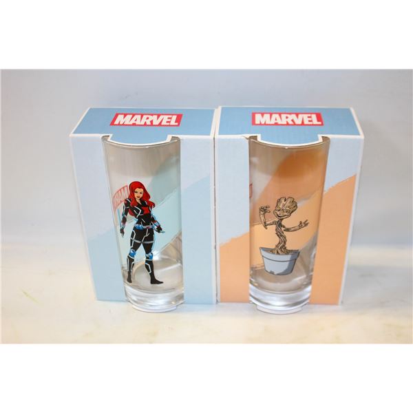 2 NEW MARVEL DRINKING GLASSES