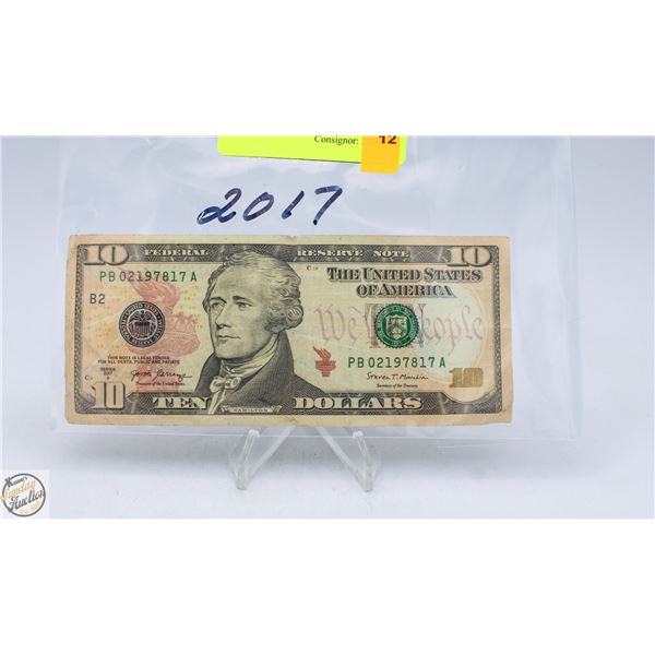 2017 $10 U.S.A BILL
