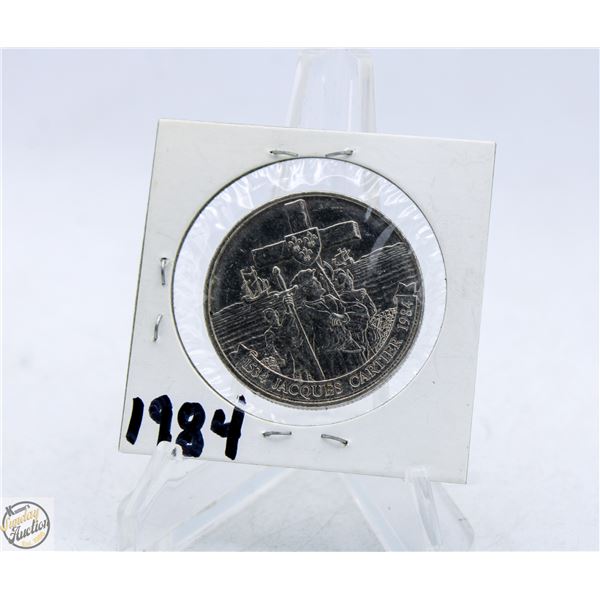 1984 JACQUES CARTIER ONE DOLLAR COIN (NOT SILVER)