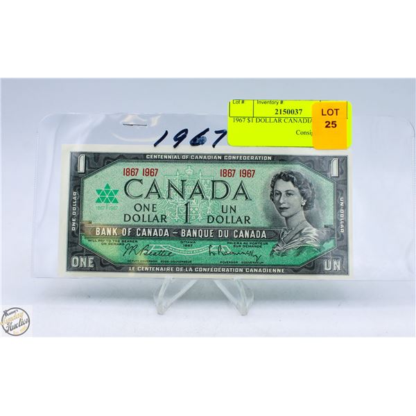 1967 $1 DOLLAR CANADIAN BILL