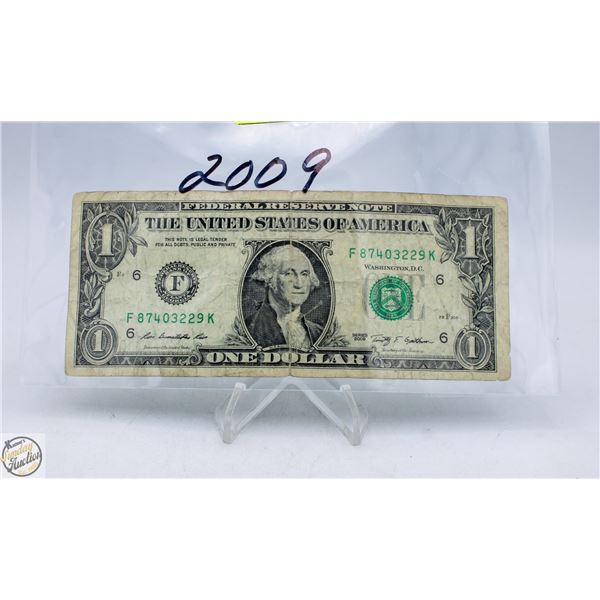 2009 $1 U.S.A. BILL
