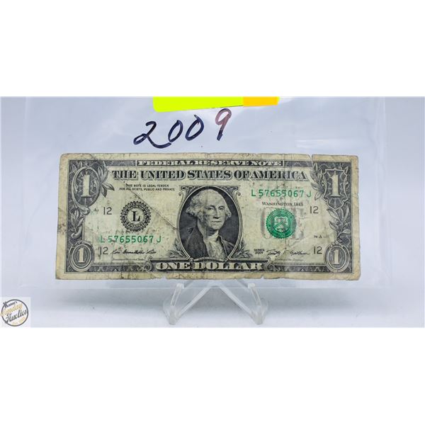 2009 $1 U.S.A BILL